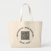 QR Code Scannen Info Aangepaste tekstkleuren Canva Grote Tote Bag (Voorkant)