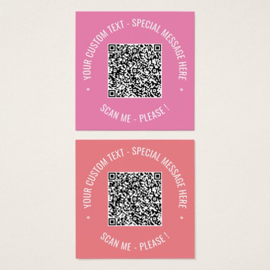 QR Code Scannen Info Aangepaste tekstkleuren Kaart (Voorkant /achterkant)