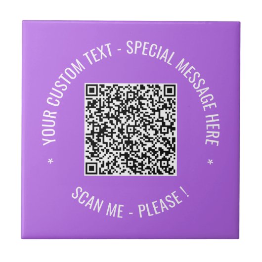 QR Code Scannen Info Aangepaste tekstkleuren Keram Tegeltje (Voorkant)