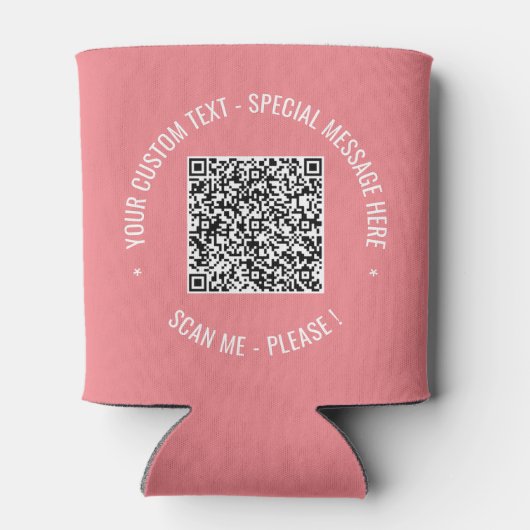 QR Code Scannen Info Aangepaste tekstkleuren Koelb Blikjeskoeler (Achterkant)