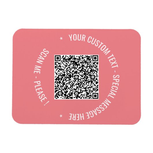 QR Code Scannen Info Aangepaste tekstkleuren Magne Magneet (Horizontaal)