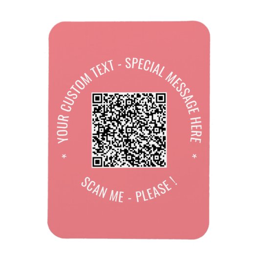 QR Code Scannen Info Aangepaste tekstkleuren Magne Magneet (Verticaal)