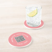 QR Code Scannen Info Aangepaste tekstkleuren Onder Zandsteen Onderzetter (Zijkant)