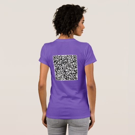 QR Code scannen Info Verrassingsbericht T-Shirt Ca (Achterkant volledig)