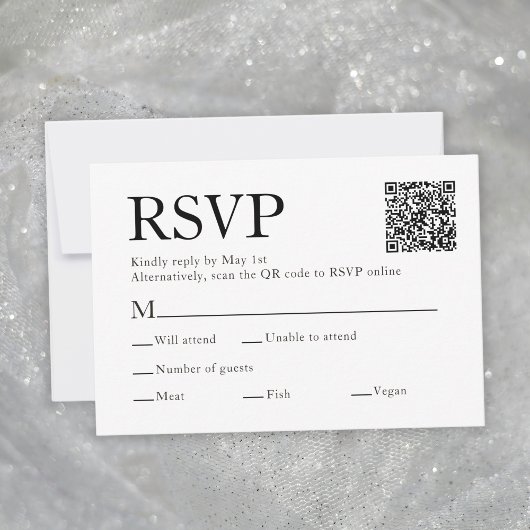Qr Code Scannen Meal Choice White Wedding RSVP Kaa