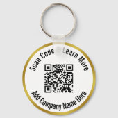QR-code scannen Meer informatie Bedrijfsnaam Goud Sleutelhanger (Voorkant)