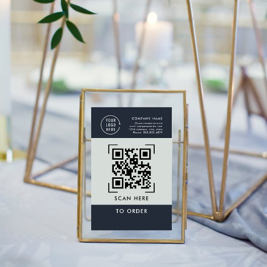 QR-code Scannen naar bestelling | Contactloze zake Reclamebord Met Voetstuk