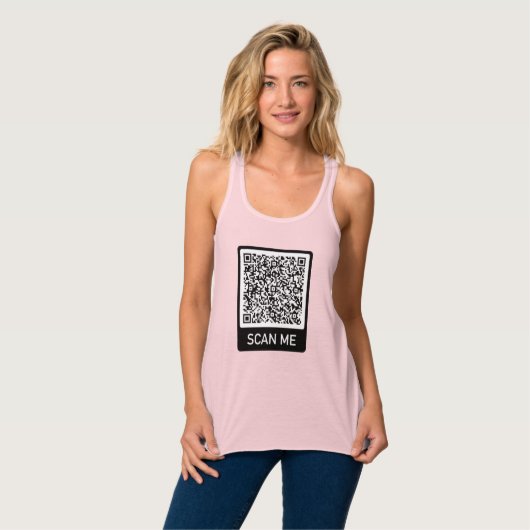 QR-code - Scannen naar mij op maat van uw Tanktop (Volledige Voorkant)
