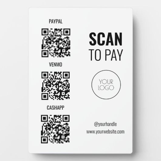 QR-code Scannen naar Pay Business Professional Fotoplaat (voorkant)