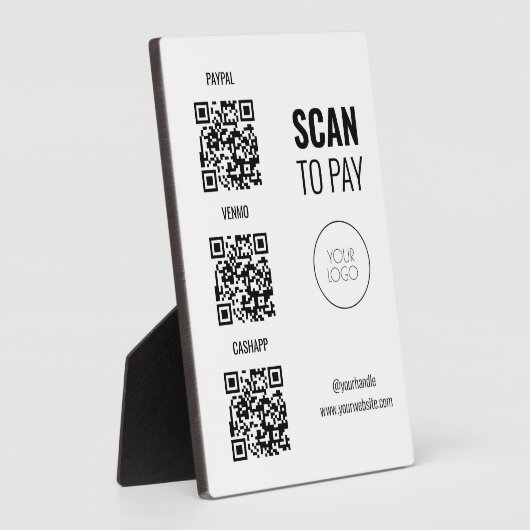 QR-code Scannen naar Pay Business Professional Fotoplaat (Zijkant)