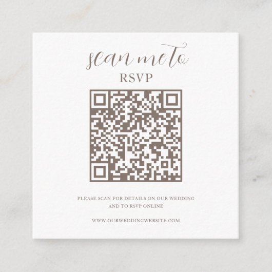 QR-code Scannen naar RSVP White Brown Enclosure Ca Informatiekaartje (Voorkant)