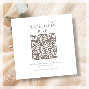 QR-code Scannen naar RSVP White Brown Enclosure Ca Informatiekaartje
