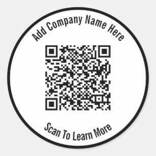 QR-code scannen om meer zakelijke Sjabloon te lere Ronde Sticker