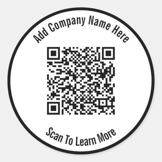 QR-code scannen om meer zakelijke Sjabloon te lere Ronde Sticker (Voorkant)