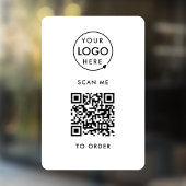 QR-code scannen om te bestellen | Bedrijfslogo Con Raamsticker