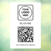 QR-code scannen om te bestellen | Bedrijfslogo wee Raamsticker (Vel 3)