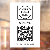 QR-code scannen om te bestellen | Bedrijfslogo wee Raamsticker (Vel 2)