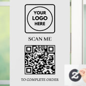 QR-code scannen om te bestellen | Bedrijfslogo wee Raamsticker (Huis)