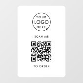 QR-code scannen om te bestellen | Zakelijk logo co Raamsticker (Vel)