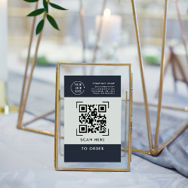 QR-code scannen om te bestellen | Zakelijk logo co Reclamebord Met Voetstuk