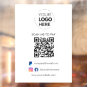 QR Code Scannen om te betalen | PayPal Betaling Za Raamsticker (Vel 2)