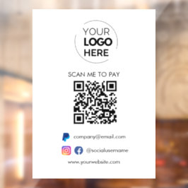 QR Code Scannen om te betalen | PayPal Betaling Za Raamsticker