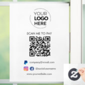 QR Code Scannen om te betalen | PayPal Betaling Za Raamsticker (Huis)