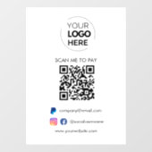 QR Code Scannen om te betalen | PayPal Betaling Za Raamsticker (Vel)