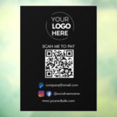 QR Code Scannen om te betalen | PayPal-betaling zw Raamsticker (Vel 3)