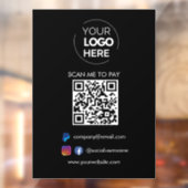 QR Code Scannen om te betalen | PayPal-betaling zw Raamsticker (Vel 2)