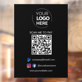 QR Code Scannen om te betalen | PayPal-betaling zw Raamsticker