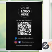 QR Code Scannen om te betalen | PayPal-betaling zw Raamsticker (Huis)