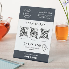 QR-code scannen om te betalen | Zakelijk logo cont Reclamebord Met Voetstuk