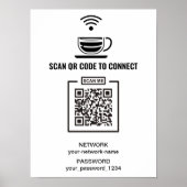 QR-code scannen om toegang tot internetwachtwoord  Poster (Voorkant)