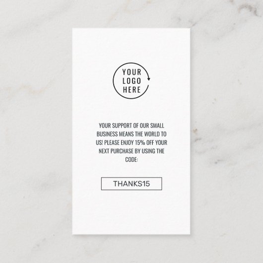 QR-code Scannen Review | Productdank Visitekaartje (Achterkant)