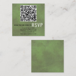 QR-code scannen RSVP-kleurige groene trouwbehuizin Informatiekaartje