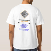 (QR-code scannen & tekst) aangepast bedrijfslogo T-shirt (Achterkant)