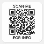 QR-code scannen Vierkante Sticker (Voorkant)