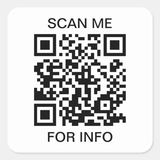 QR-code scannen Vierkante Sticker (Voorkant)