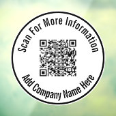 QR-code scannen Voeg hier bedrijfsnaam toe Sjabloo Raamsticker (Vel 3)