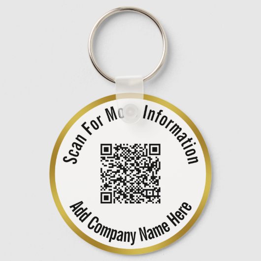 QR-code scannen voor meer informatie Gold en wit Sleutelhanger (Voorkant)