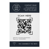 QR-code Scannen WiFi | Contactloze zakelijke Logo Perfect Poster (Voorkant)