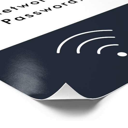 QR-code Scannen WiFi | Contactloze zakelijke Logo Perfect Poster (Hoek)