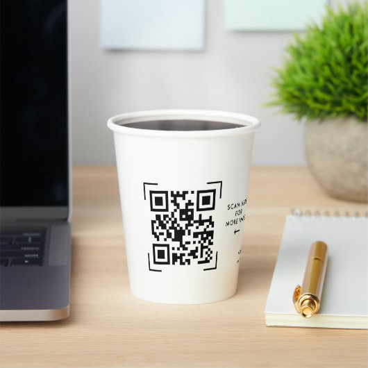 QR-code scannen | Zakelijk logo professioneel Papieren Bekers (Insitu)
