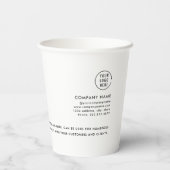QR-code scannen | Zakelijk logo professioneel Papieren Bekers (Achterkant)