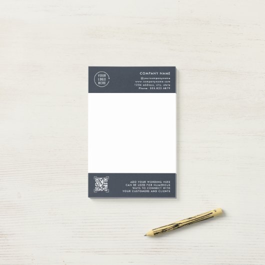 QR-code scannen | Zakelijk logo professioneel  Post-it® Notes (Op bureau)