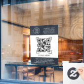 QR-code scannen | Zakelijk logo professioneel Raamsticker (Cafe Raam)