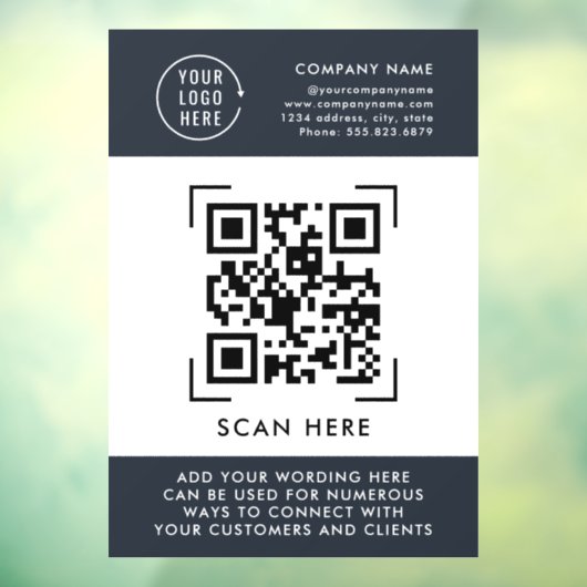 QR-code scannen | Zakelijk logo professioneel Raamsticker (Vel 3)