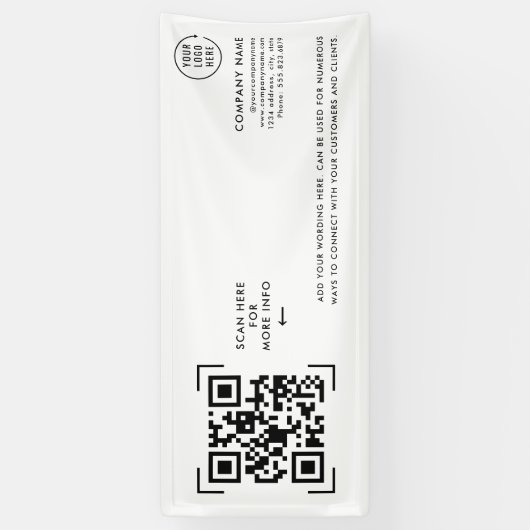 QR-code scannen | Zakelijk logo professioneel Spandoek (Verticaal)