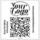 QR Code Scanner Custom Text Business Professional Sticker (Vel)